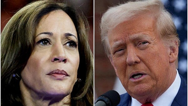 <div class="paragraphs"><p>Kamala Harris (left); Donald Trump (right).</p></div>