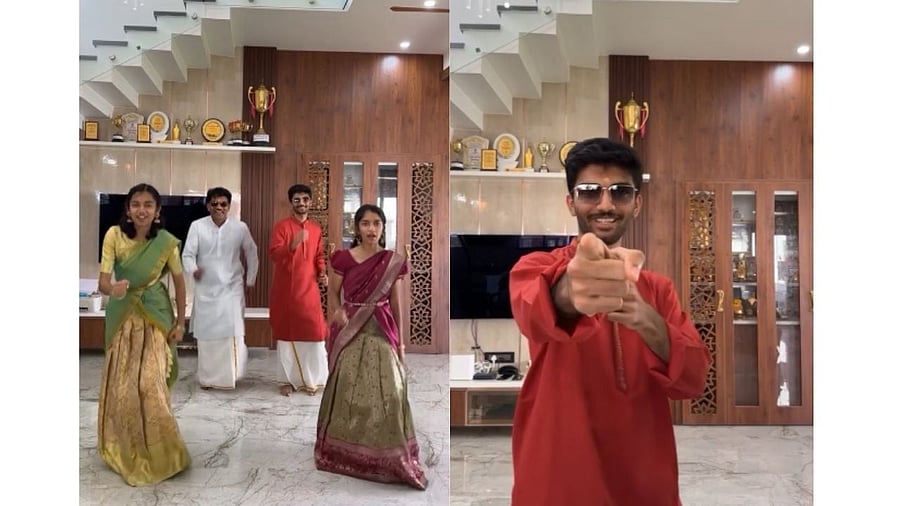 <div class="paragraphs"><p>A screengrab from the video of chess grandmaster D Gukesh dancing. </p></div>