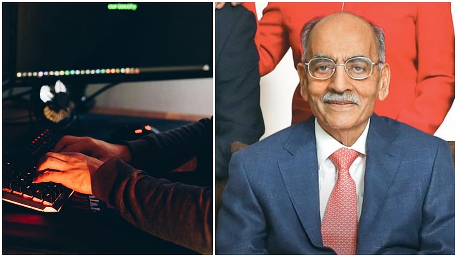 <div class="paragraphs"><p>(From L to R): Representational picture of cyber fraudsters; SP Oswal, the 82-year-old chairman of India's Vardhman Group</p></div>