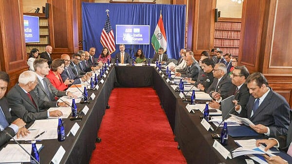 <div class="paragraphs"><p>Union Minister for Commerce & Industry Piyush Goyal with US Secretary of Commerce Gina Raimondo and other dignitaries during the India-US CEO Forum, in Washington DC, USA. </p></div>