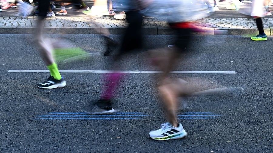 <div class="paragraphs"><p>General view of shoes of runners during a marathon. Representative image.</p></div>