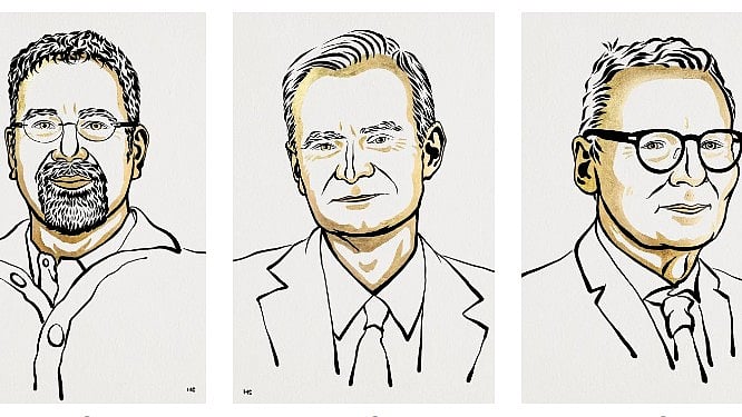 <div class="paragraphs"><p>Daron Acemoglu, Simon Johnson and James Robinson. </p></div>