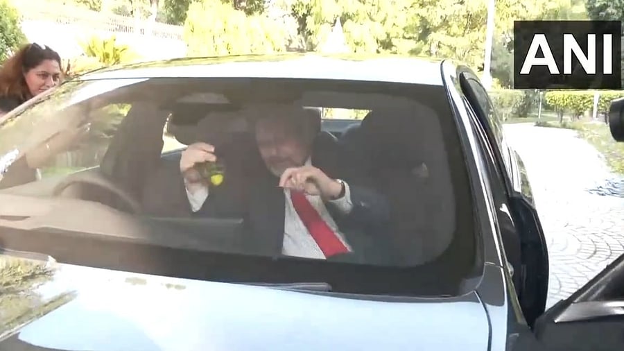 <div class="paragraphs"><p>Dr Philipp Ackerman ties 'nimbu-mirchi' to his car. </p></div>