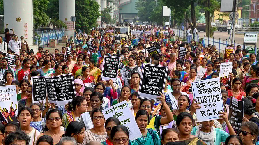 <div class="paragraphs"><p>Image showing protests in Bengal over the R G Kar incident. For representational purposes.</p></div>