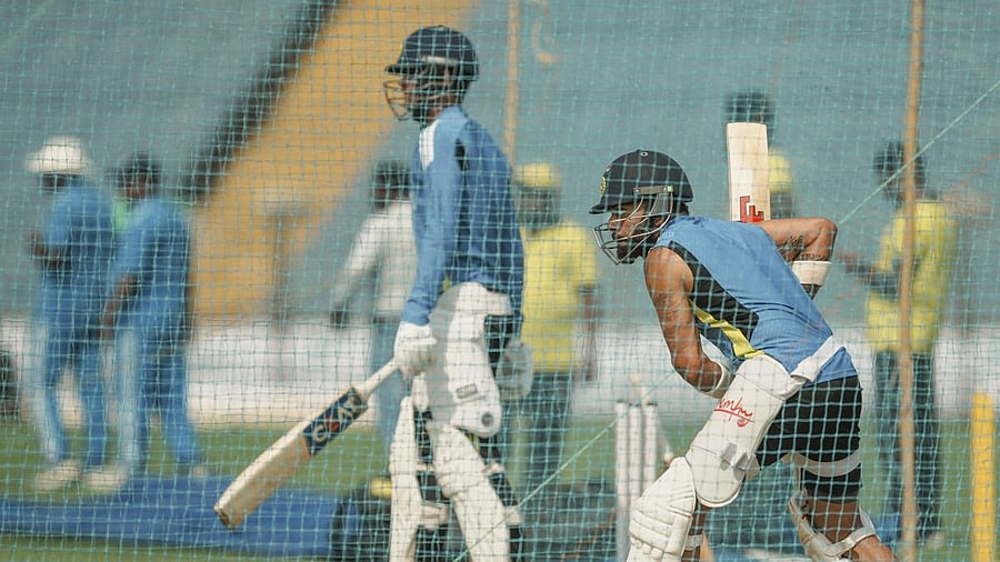 <div class="paragraphs"><p>Virat Kohli bats during a training session ahead of the second Test cricket match between India and New Zealand, at the Maharashtra Cricket Association Stadium, in Pune, Wednesday, October 23, 2024.</p></div>