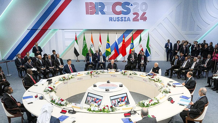 <div class="paragraphs"><p>The BRICS leaders attend the summit in Kazan. </p></div>