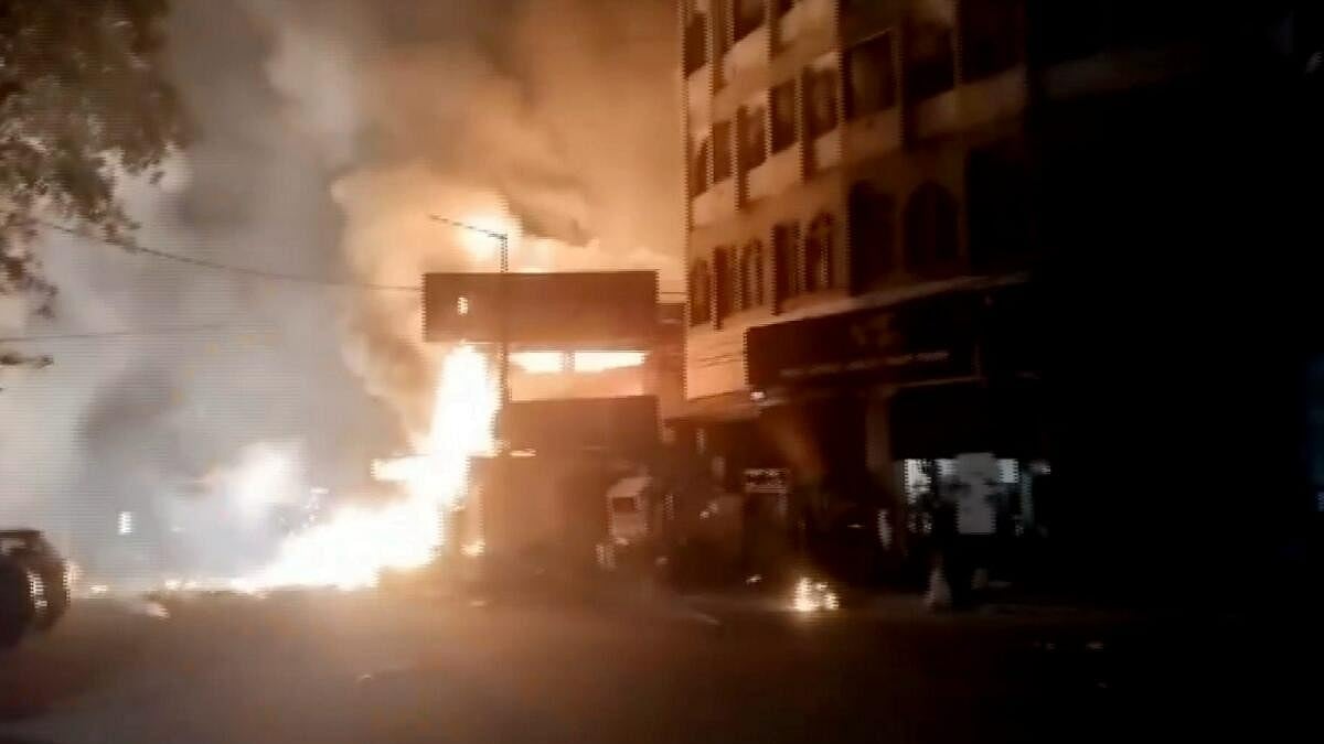 Watch | Fire breaks out at cracker shop in Hyderabad, woman injured