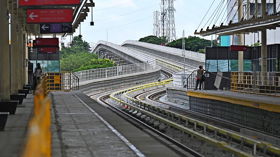 <div class="paragraphs"><p>A view of the Ragigudda metro station, which is part of the Yellow Line.&nbsp;</p></div>