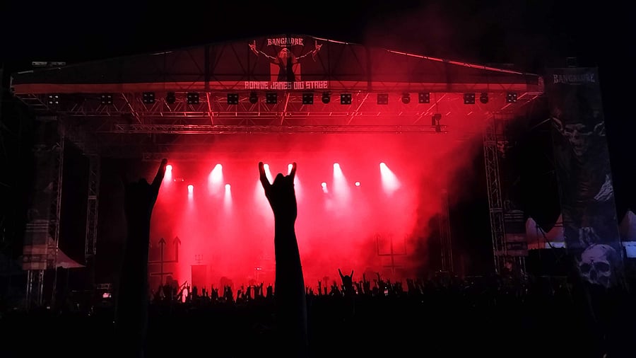 <div class="paragraphs"><p>Fans react to a performance by Swedish heavy metal band In Flames at Bangalore Open Air, 2024.</p><p></p></div>