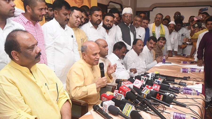 <div class="paragraphs"><p>RCP Singh at the press conference to launch his party 'Aap Saabki Aawaz'.</p></div>