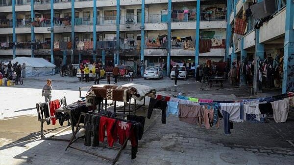 <div class="paragraphs"><p>Displaced Palestinians including those who fled areas in northern Gaza due to an Israeli military operation, shelter in a school in Gaza City, October 28, 2024. </p></div>