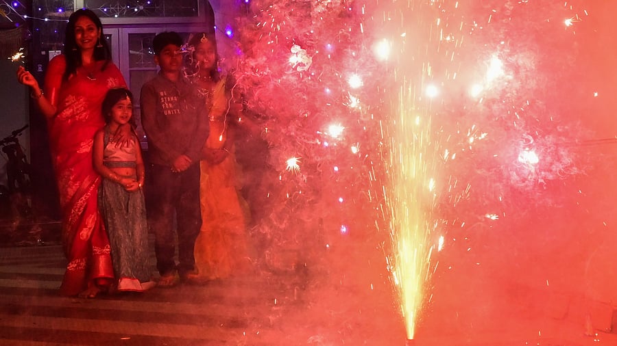 <div class="paragraphs"><p>Deepavali celebrations against a sparkling night sky in Wilson Garden on Thursday. </p></div>