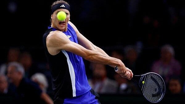 <div class="paragraphs"><p>Alexander Zverev in action during his semi final match against Denmark's Holger Rune at the Paris Masters.</p></div>