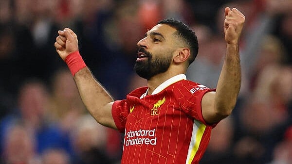<div class="paragraphs"><p>Football - Premier League - Liverpool v Brighton & Hove Albion - Anfield, Liverpool, Britain - November 2, 2024 - Liverpool's Mohamed Salah celebrates scoring their second goal.</p></div>