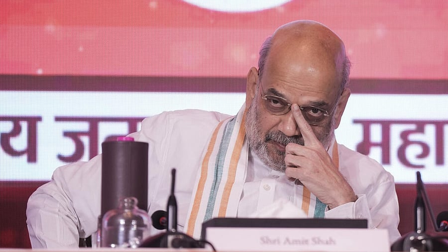 <div class="paragraphs"><p>Union Minister and BJP leader Amit Shah during the release of party's manifesto for Maharashtra Assembly elections, in Mumbai, Sunday, Nov. 10, 2024.</p></div>