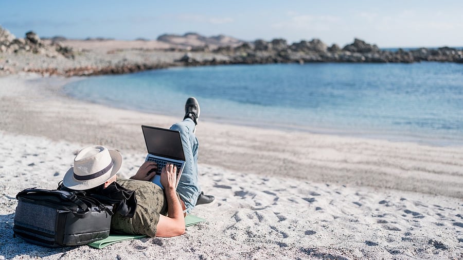 <div class="paragraphs"><p>Image showing a person working from a beach. For representational purposes.</p></div>
