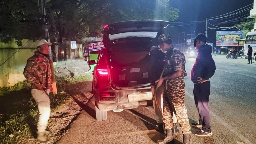 <div class="paragraphs"><p>Security personnel during a search operation and area domination in Manipur on Monday. </p></div>