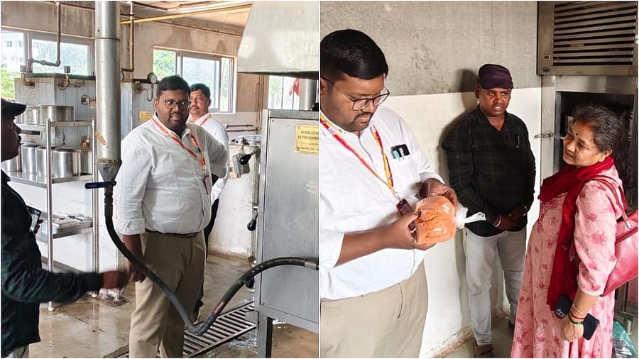 <div class="paragraphs"><p>Designated officer (DO) of FSSAI, Dr S L Ravindra, inspects Indira Canteen Master Kitchen at Alanahalli Circle in Mysuru. </p></div>