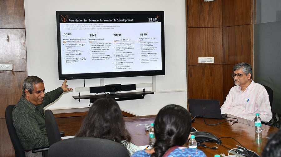 <div class="paragraphs"><p>(L) Prof B Gurumoorthy, CEO, FSID & Professor, Mechanical Engineering, IISc; and Raj Waghray, Head, Entrepreneurship Cell, FSID, IISc. </p></div>