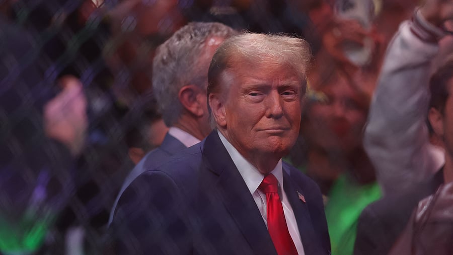 <div class="paragraphs"><p> President-elect Donald Trump arrives during UFC 309 at Madison Square Garden. </p></div>