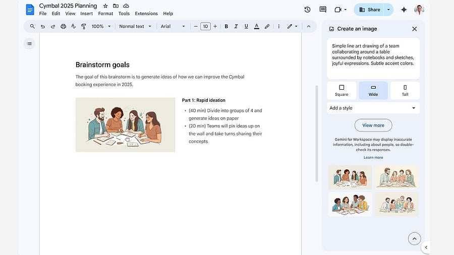 <div class="paragraphs"><p>Gemini AI Image generator on Google Docs.</p></div>