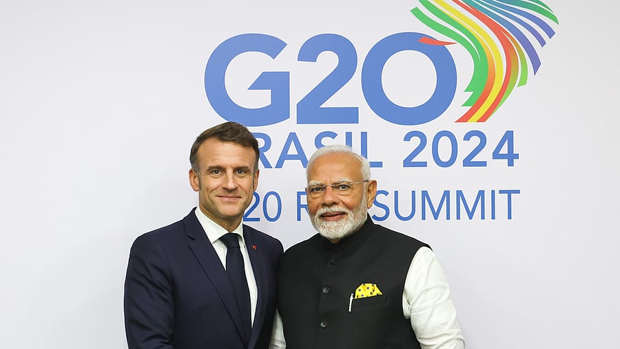 <div class="paragraphs"><p>President Emmanuel Macron and PM Modi at G20 </p></div>