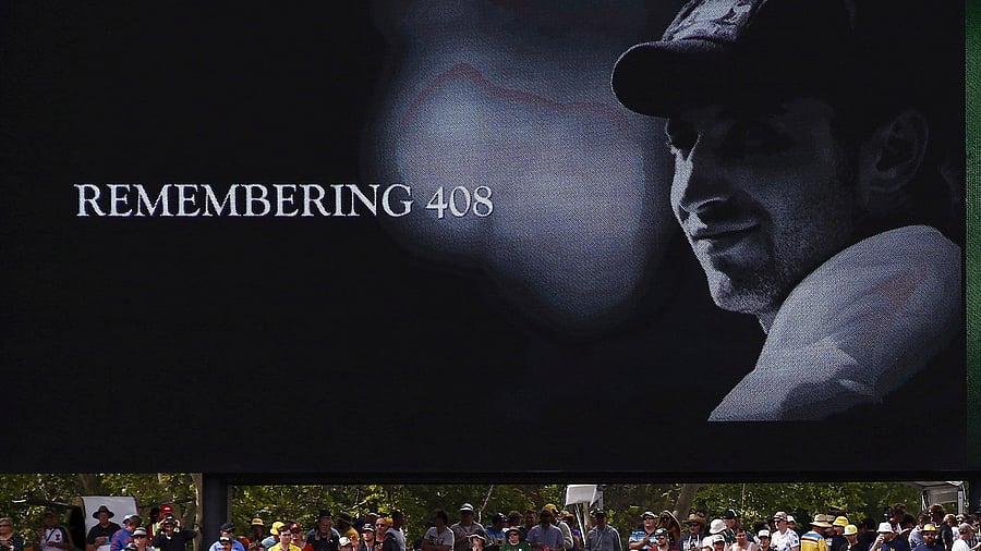 <div class="paragraphs"><p>File photo of a tribute to former Australian cricketer Phillip Hughes, who was the 408th player for Australia. </p></div>
