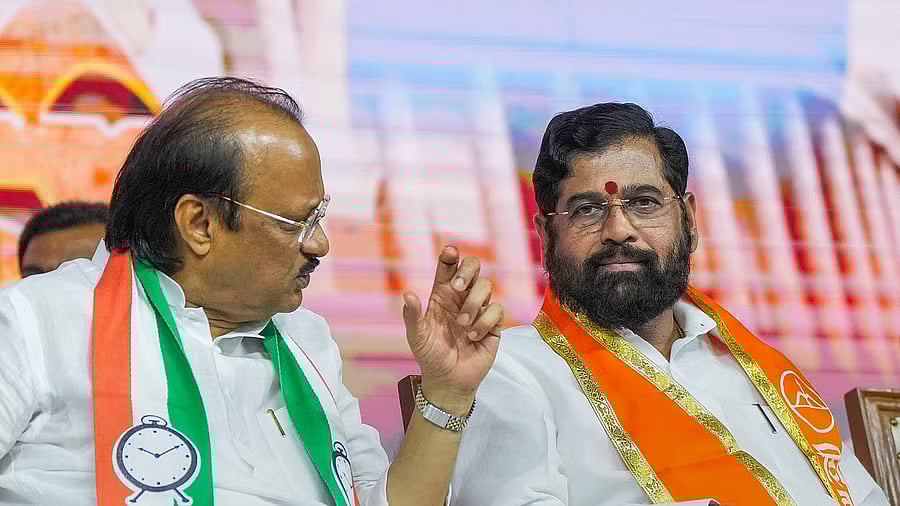 <div class="paragraphs"><p>Ajit Pawar with Eknath Shinde</p></div>