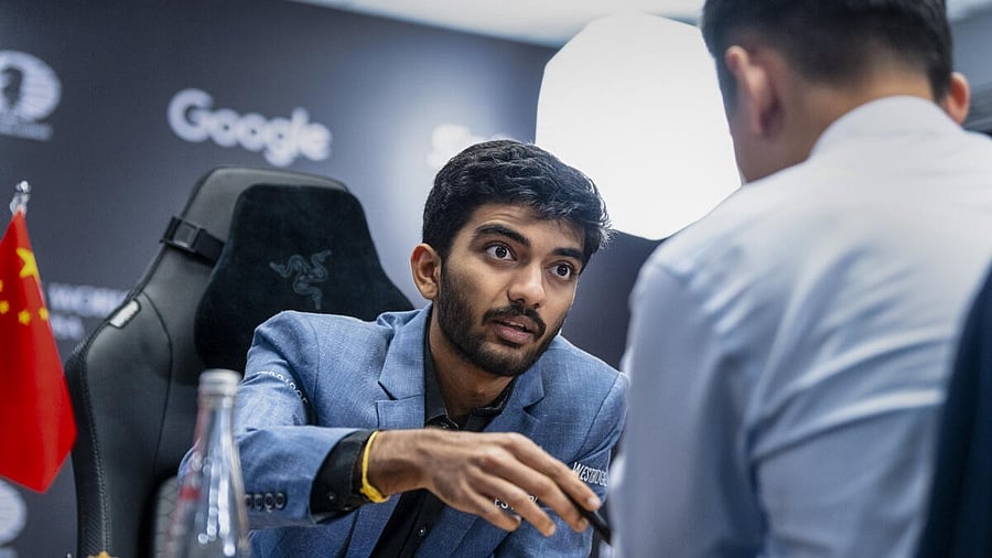 <div class="paragraphs"><p> India's D Gukesh plays against Ding Liren of China at the FIDE World Championship 2024, in Singapore.</p></div>
