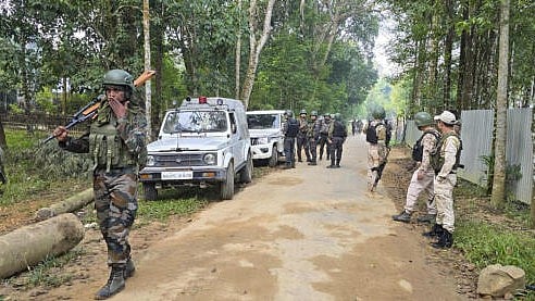 <div class="paragraphs"><p>State and Central forces during an operation following the heinous attack on civilians some days back, in Jiribam, Manipur.</p></div>