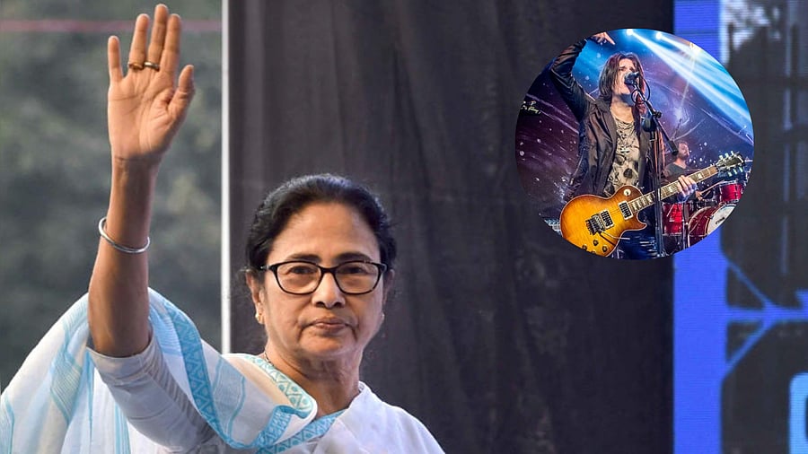 <div class="paragraphs"><p>West Bengal CM Mamata Banerjee. (Inset:&nbsp;Swedish rock star Kee Marcello)</p></div>