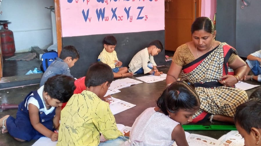 <div class="paragraphs"><p>Children learning lessons in Anganwadi.</p><p></p></div>