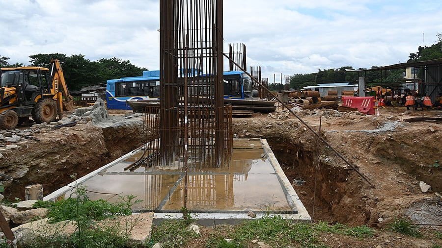<div class="paragraphs"><p>The BMRCL’s Namma metro works in 45 acres of KIADB lands at Hebbal in Bengaluru on Friday. </p></div>