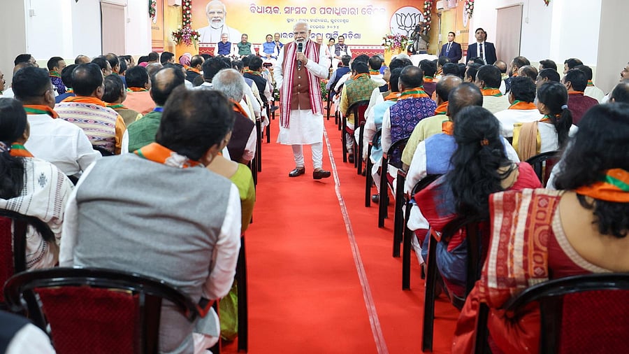 <div class="paragraphs"><p>The prime minister also dined with the party leaders at the BJP office here before heading to the Raj Bhavan, where he will spend the night.</p></div>