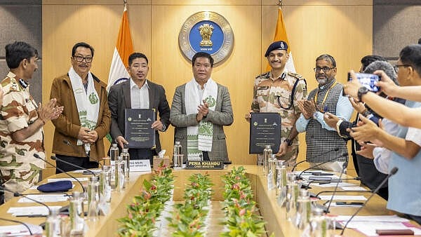 <div class="paragraphs"><p>Arunachal Pradesh Chief Minister Pema Khandu during the signing of an Memorandum of Understanding (MoU) between the Arunachal Pradesh Agriculture Marketing Board (APAMB) and the Indo Tibetan Border Police (ITBP), North East Frontier, in Itanagar.&nbsp;</p></div>