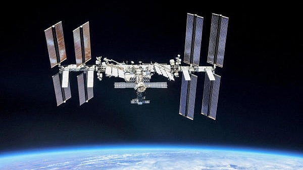 <div class="paragraphs"><p>The International Space Station (ISS) photographed by Expedition 56 crew members from a Soyuz spacecraft after undocking.</p></div>