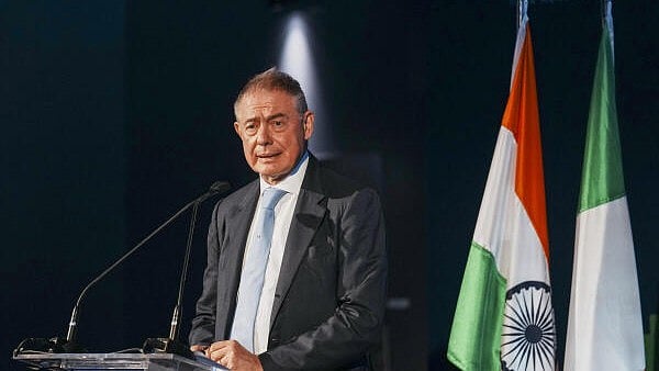 <div class="paragraphs"><p>Italian Minister of Business and Made in Italy Adolfo Urso addresses a gathering at the 'Villaggio Italia' exposition</p></div>