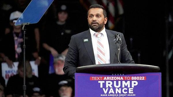 <div class="paragraphs"><p>Kash Patel, former chief of staff to the defense secretary, speaks on the day Republican presidential candidate and former U.S. President Donald Trump holds a campaign rally, in Prescott Valley, Arizona.</p></div>