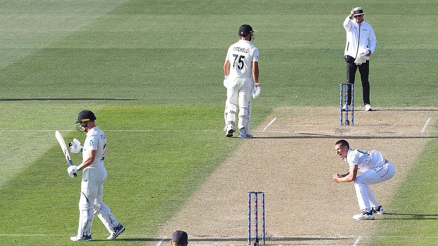 <div class="paragraphs"><p>England's&nbsp;Brydon Carse celebrating a New Zealand dismissal during the first Test between the two countries in&nbsp;Christchurch.</p></div>