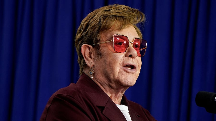 <div class="paragraphs"><p>Elton John speaks during the Stonewall National Monument Visitor Center Grand Opening Ceremony at the Stonewall Inn to mark the 55th anniversary of the 1969 Stonewall riots in Greenwich Village, New York, U.S., June 28, 2024. </p></div>
