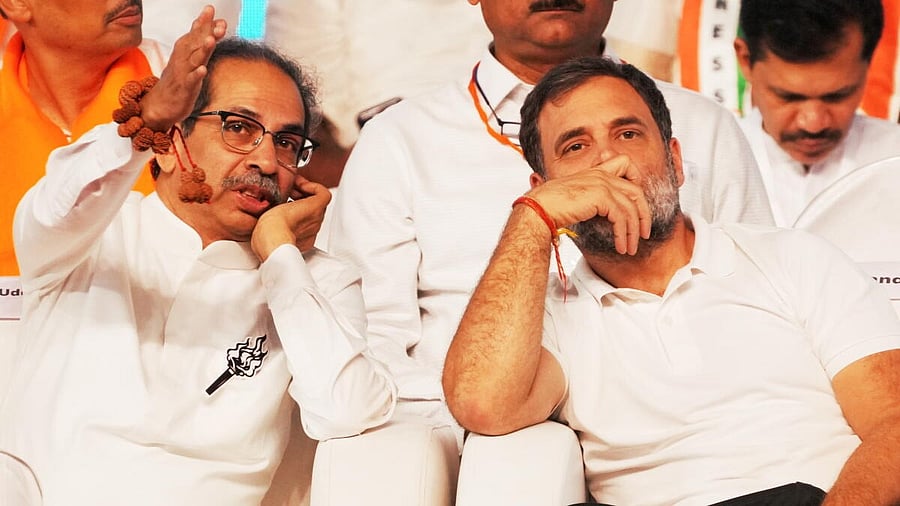 <div class="paragraphs"><p>A file image of Shiv Sena (UBT) chief Uddhav Thackeray and Congress leader Rahul Gandhi.</p></div>