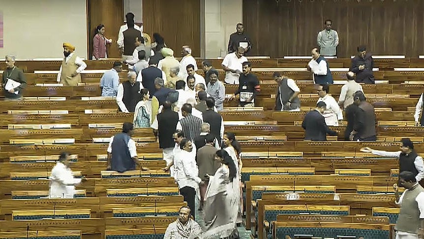 <div class="paragraphs"><p>Opposition MPs stage a walkout from the Lok Sabha during the Winter session of Parliament, in New Delhi, Tuesday, Dec. 3, 2024.</p></div>