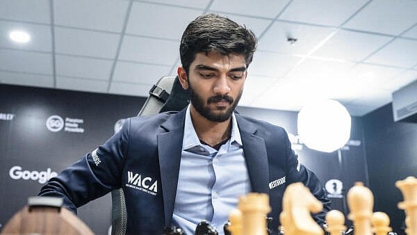 <div class="paragraphs"><p>D Gukesh plays against China’s Ding Liren in the eighth game of the World Chess Championship, in Singapore</p></div>