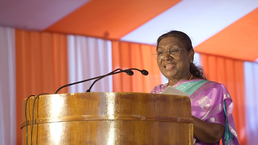 <div class="paragraphs"><p>President Droupadi Murmu at the 75th anniversary celebration of Gopabandhu Ayurveda Mahavidyalaya at Puri.</p></div>
