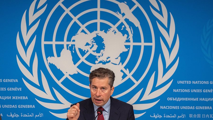 <div class="paragraphs"><p>Tom Fletcher, United Nations Under-Secretary-General for Humanitarian Affairs and Emergency Relief Coordinator  attends a press conference in Geneva, Switzerland</p></div>