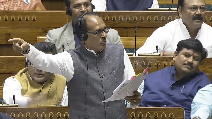 <div class="paragraphs"><p>Union Agriculture Minister Shivraj Singh Chouhan speaks in the Lok Sabha during the Winter session of Parliament.</p></div>