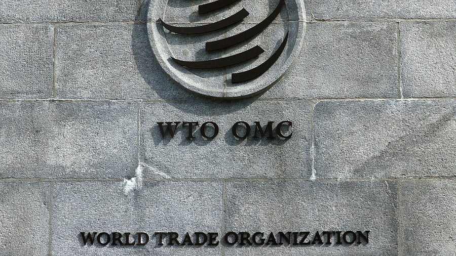 <div class="paragraphs"><p>A logo is pictured outside the World Trade Organisation. </p></div>