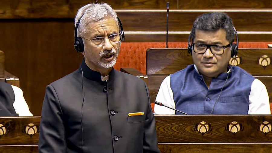 <div class="paragraphs"><p>Union External Affairs Minister S Jaishankar speaks in the Rajya Sabha during the Winter session of Parliament, in New Delhi, Thursday, Dec. 5, 2024. </p></div>