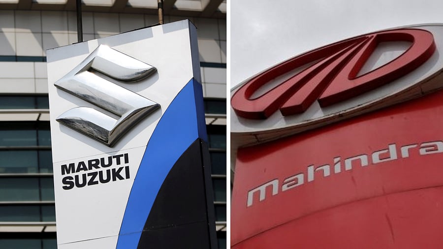 <div class="paragraphs"><p>Maruti Suzuki and Mahindra logos. </p></div>