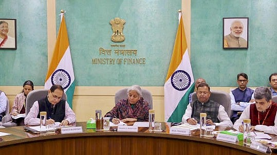 <div class="paragraphs"><p>Union Finance Minister Nirmala Sitharaman with others during the second Pre-Budget Consultation with various farmer associations and leading agricultural economists ahead of the Union Budget 2025-26, in New Delhi.</p></div>